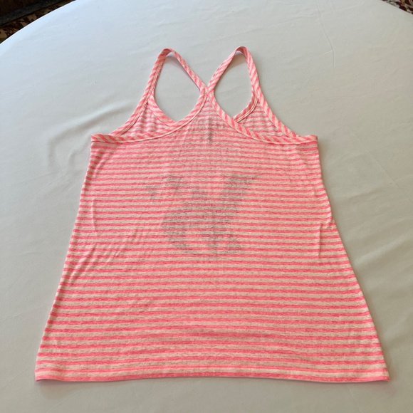Victoria's Secret Supermodel Essential Racer Back Tank Top Pink/White SZ L - Picture 3 of 6